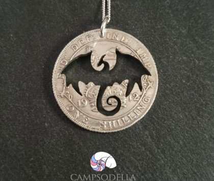 Dragon pendant necklace- Silver shilling