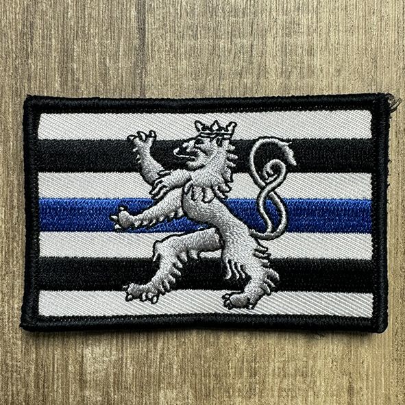Badge Roude Leiw Blue thin Line Rectangle