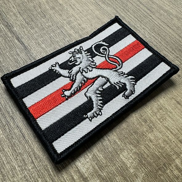 Badge Roude Leiw Red thin Line Rectangle