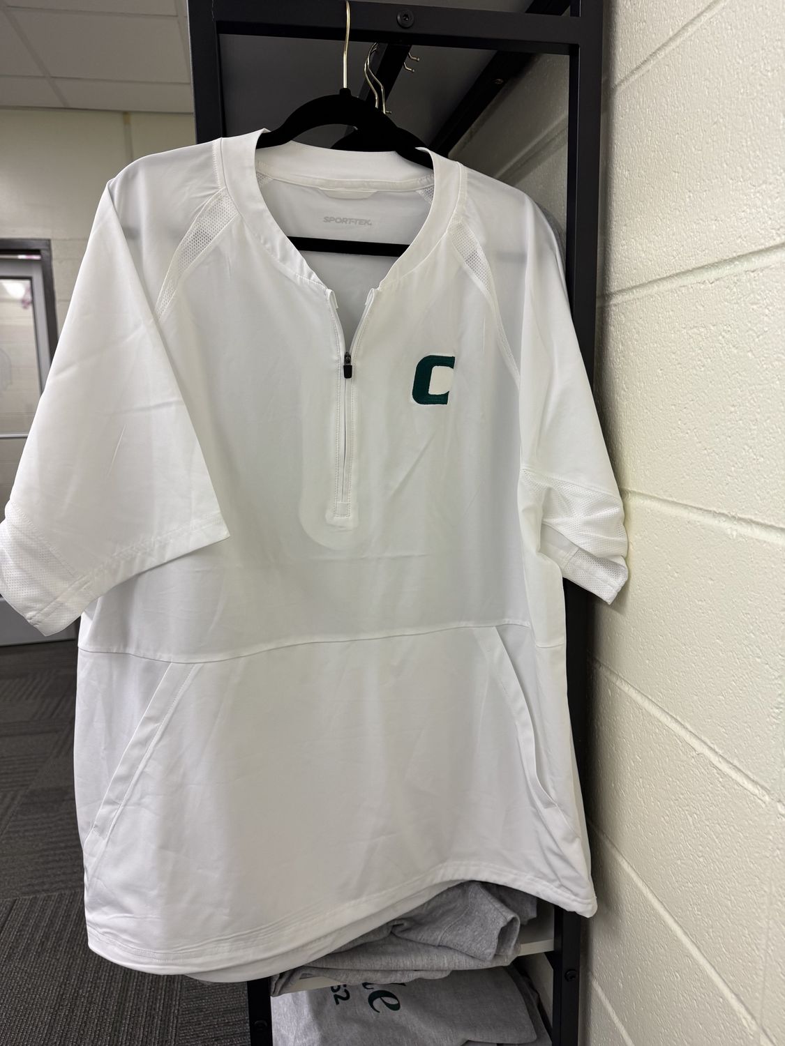 Men's 1/2 Zip Short Sleeve Jacket- White