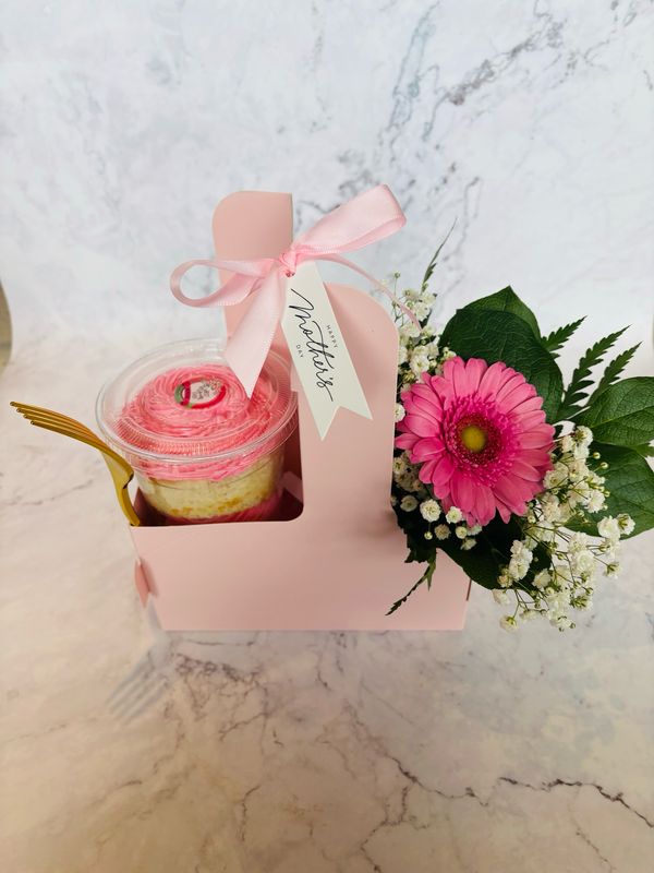 Cake Parfait And Flowers Bundle