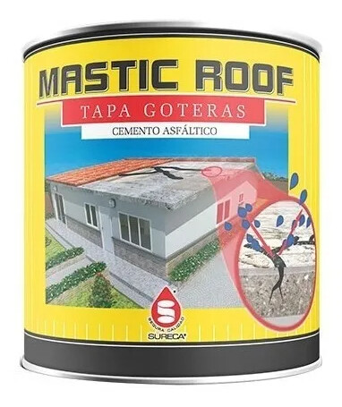 Cemento Asfáltico Tapa Goteras Mastic Roof 1/4 Galón 12 Unds