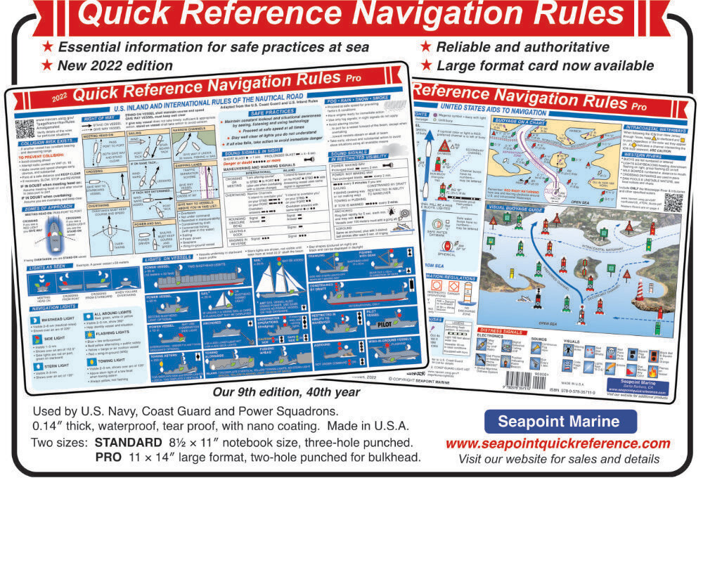 8 1/2" X 11" Quick Reference Navigation Rules (25 or more cards only $7.75 each)