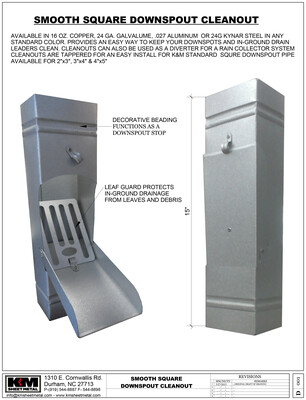 Plain Square Galvalume Plus Downspout Cleanout