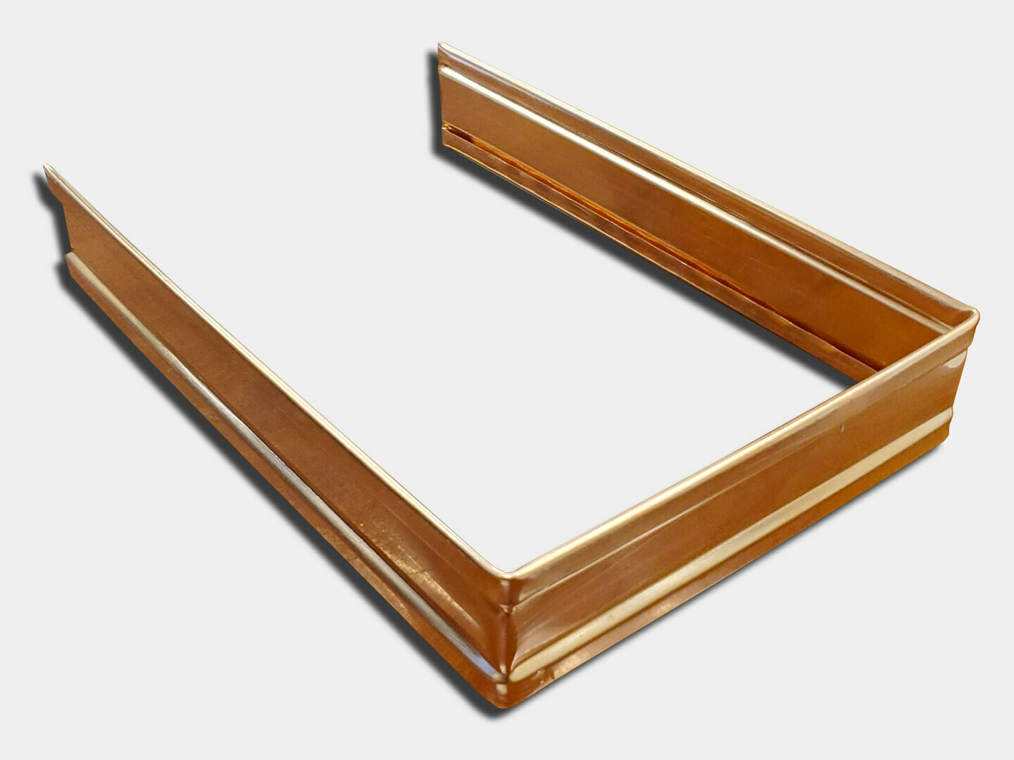 Plain Square Copper Downspout Strap for Wall K&M Supply Shop K&M Sheet Metal and Gutter