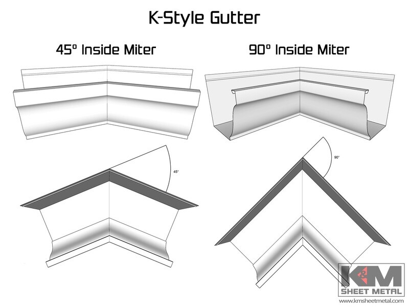 K-Style Aluminum 0.027" Gutter Inside Miter