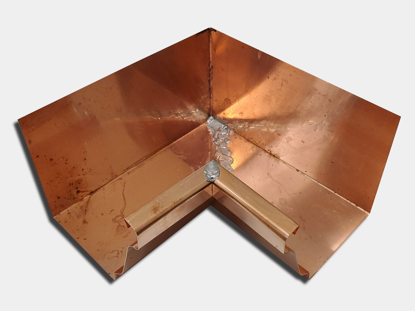 Copper KStyle Gutter Inside Miter K&M Gutter Supply