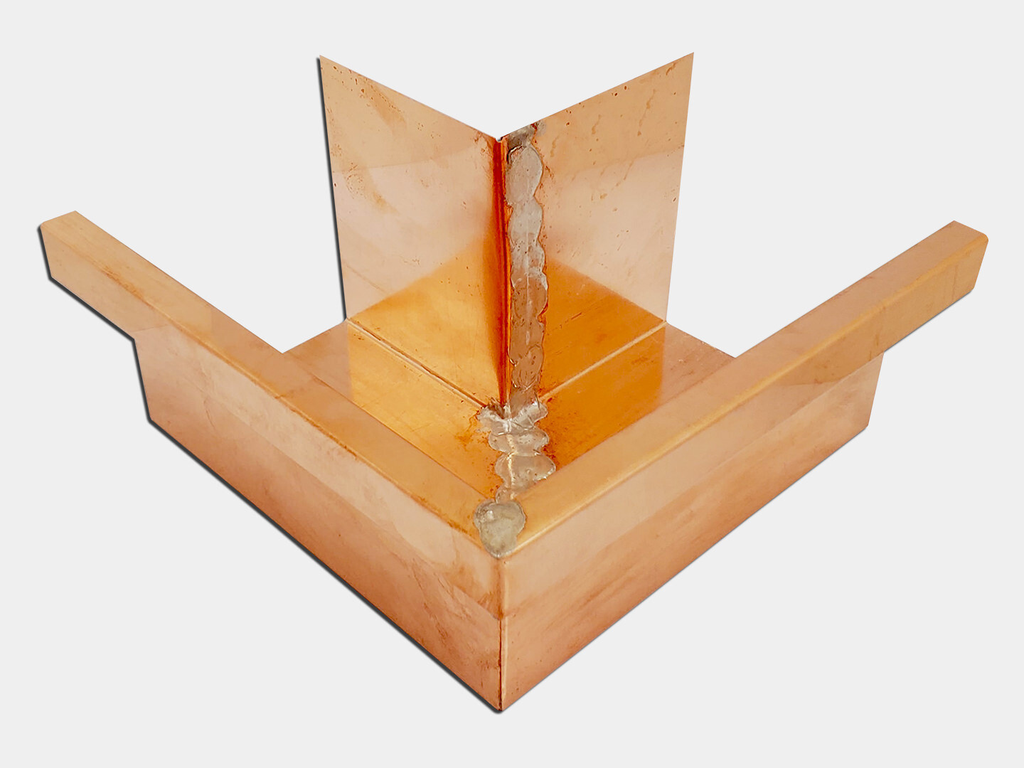 Copper Commercial Box Gutter Outside Miter