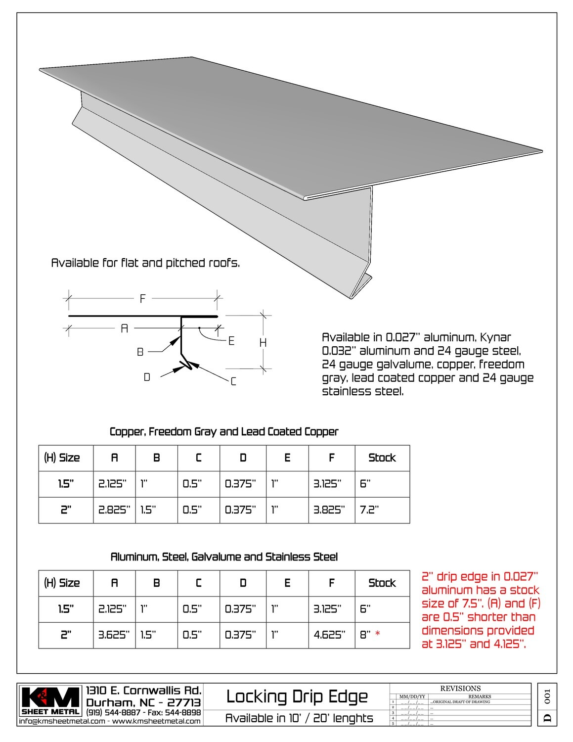 Roof Drip Edge Dimensions Sizes Profiles, Metals,