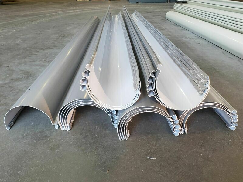gray half round gutter