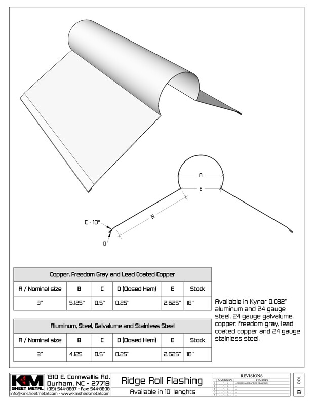 Bonderized Steel Ridge Roll Roof Flashing (Paint Grip)