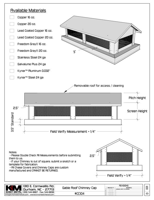 Basic Gable Roof Chimney Cap