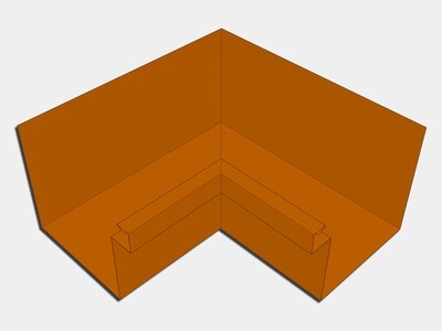 A-Style Copper Commercial Box Gutter Inside Miter