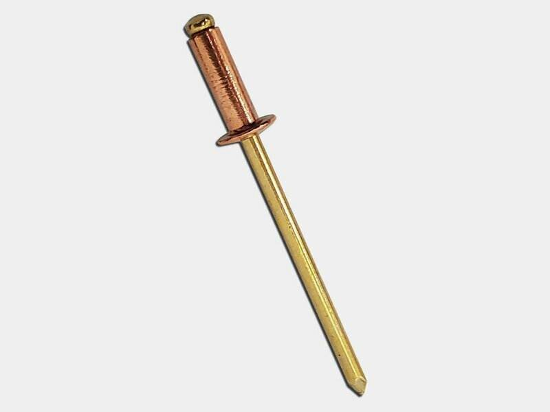 1/8" Copper Blind Pop Rivets with Brass Mandrel