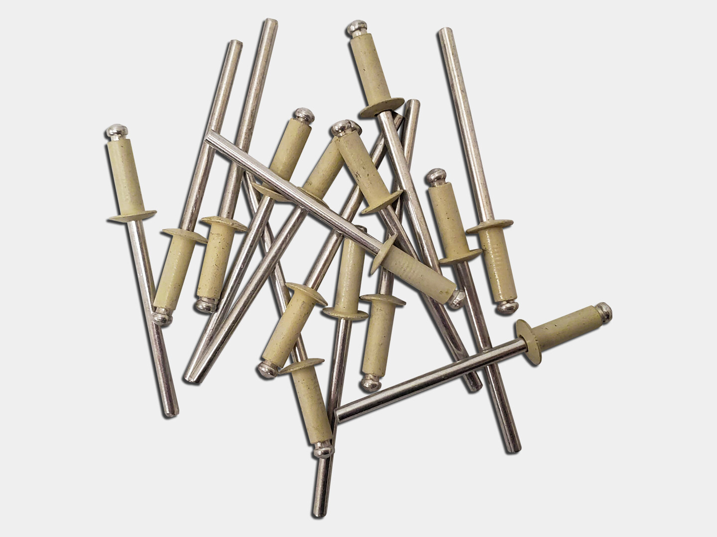 25 Pcs of Ivory Pop Rivets 1/8 Diameter #4 Painted Stainless Steel Blind Rivets 25 Pcs of Ivory Pop Rivets 1/8 Diameter #4 Painted Stainless Steel Blind Rivets