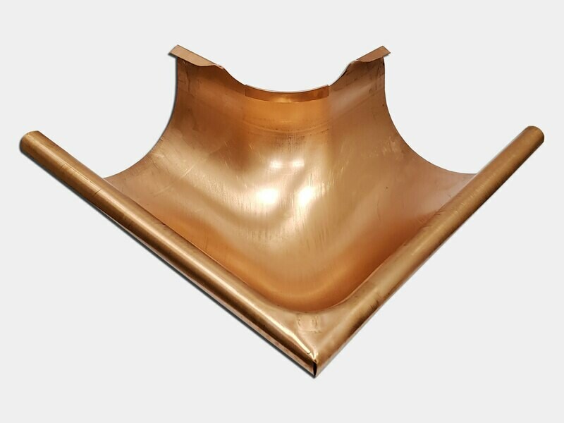 Seamless Euro Bead Half Round Copper Gutter Outside Miter