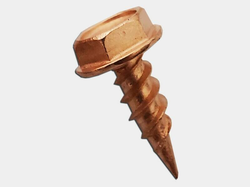 Copper Plated 1/2 Copper Plated 1/2" Stainless Steel Zip Screws