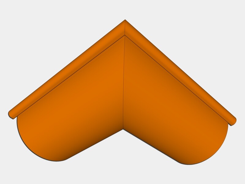 Euro Bead Copper Half Round Gutter Outside Miter