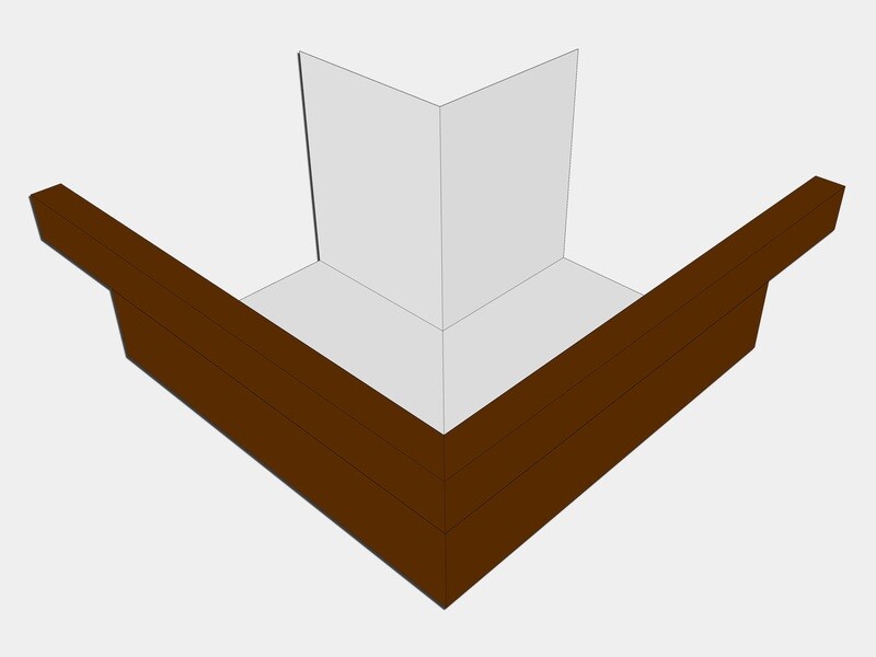 A-Style Kynar Steel Commercial Box Gutter Outside Miter