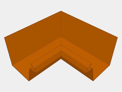 F-Style Copper Industrial Box Gutter Inside Miter