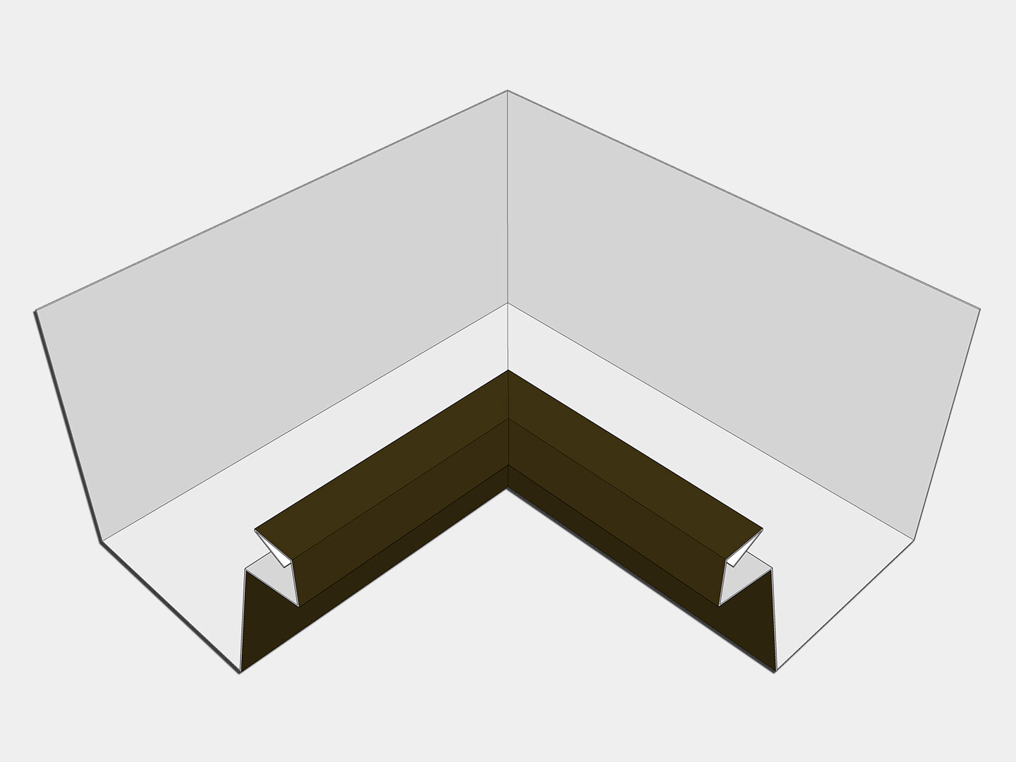 F-Style Kynar Steel Industrial Box Gutter Inside Miter