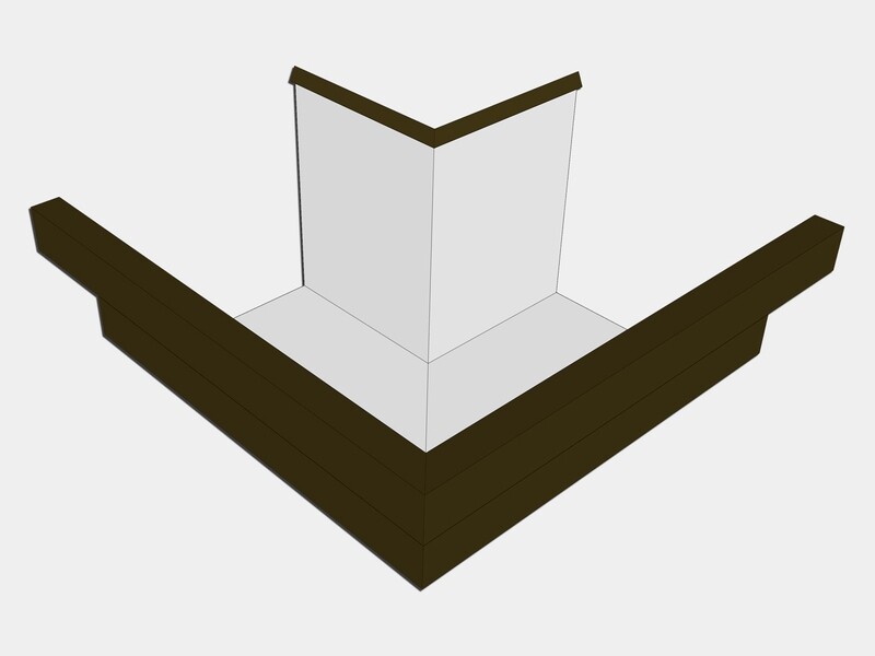 D-Style Kynar Steel Residential Box Gutter Outside Miter