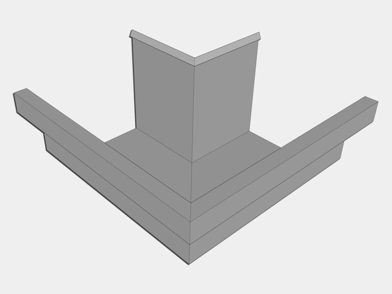 D-Style Galvalume Plus Residential Box Gutter Outside Miter