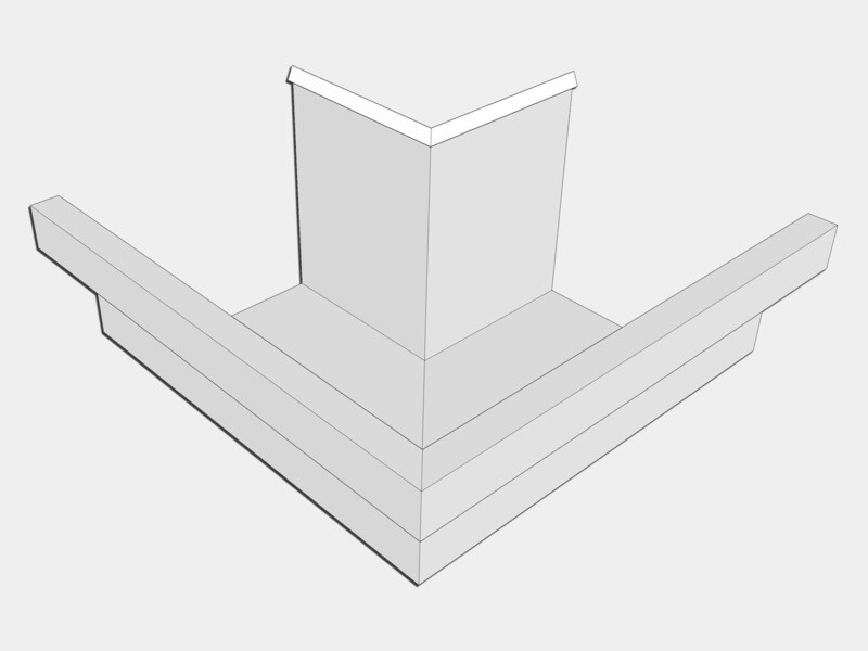 D-Style Aluminum 0.027" Residential Box Gutter Outside Miter
