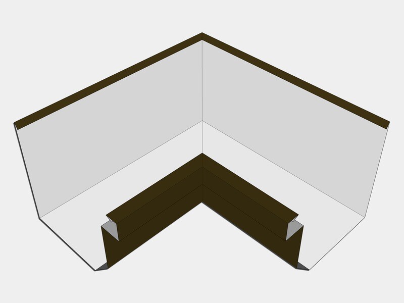 D-Style Kynar Steel Residential Box Gutter Inside Miter