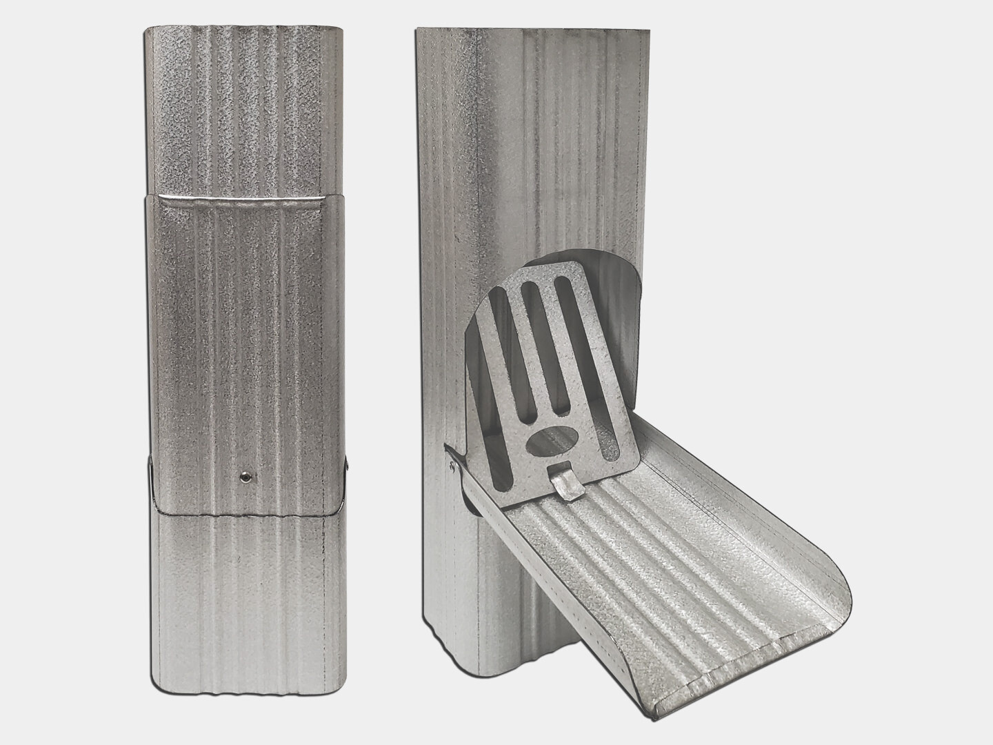 Square Corrugated Galvalume Downspout Cleanout
