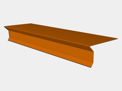 Copper D-Style Shingle Roof Drip Edge with Kick