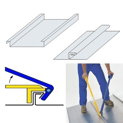Rau 128 Long Standing Seam Single Lock Hand Seamer