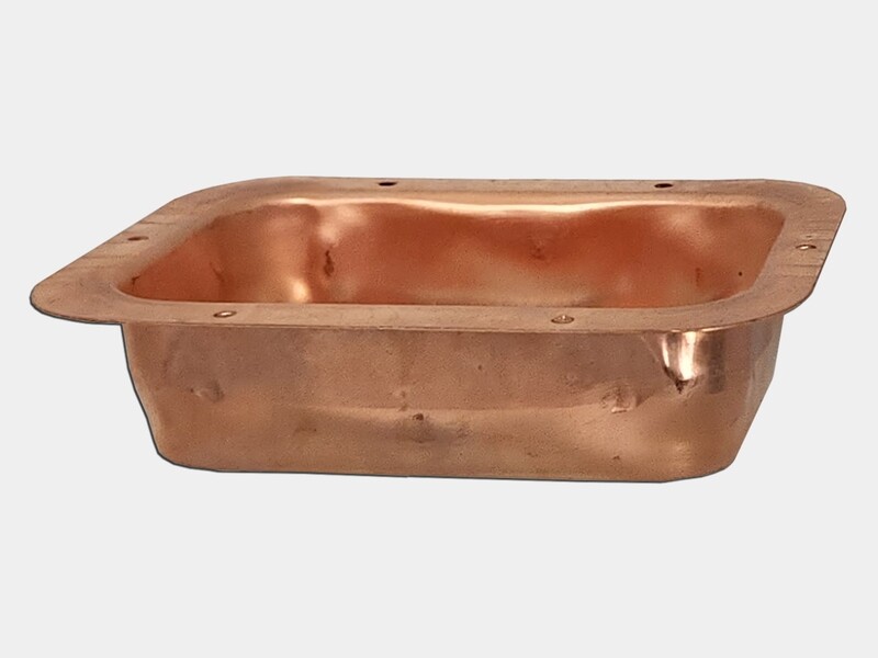 3"x4" Stamped Square Copper Gutter Outlet