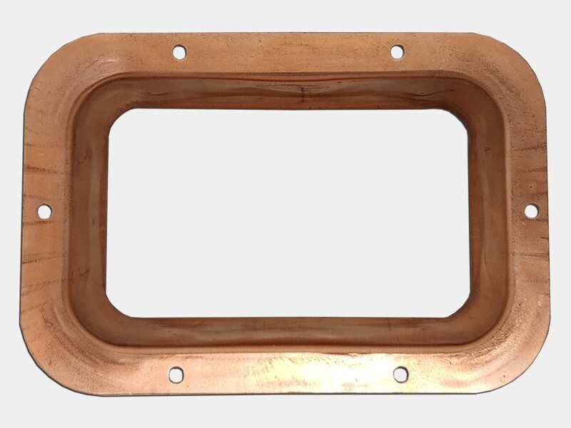 3"x4" Stamped Square Copper Gutter Outlet
