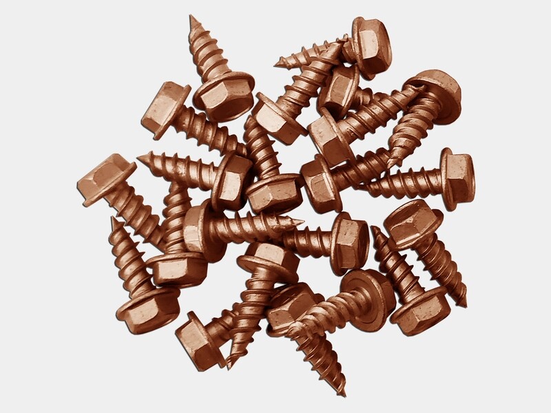 Copper Plated 1/2" Stainless Steel Zip Screws