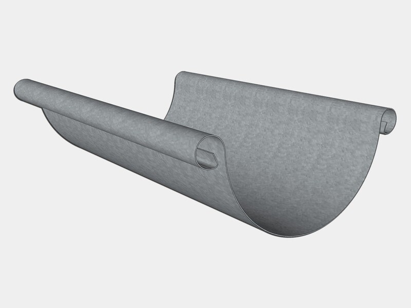 Double Bead Galvalume Plus Half Round Gutter Double Bead Galvalume Plus Half Round Gutter