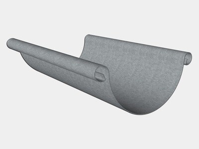 Double Bead Galvalume Plus Half Round Gutter Double Bead Galvalume Plus Half Round Gutter