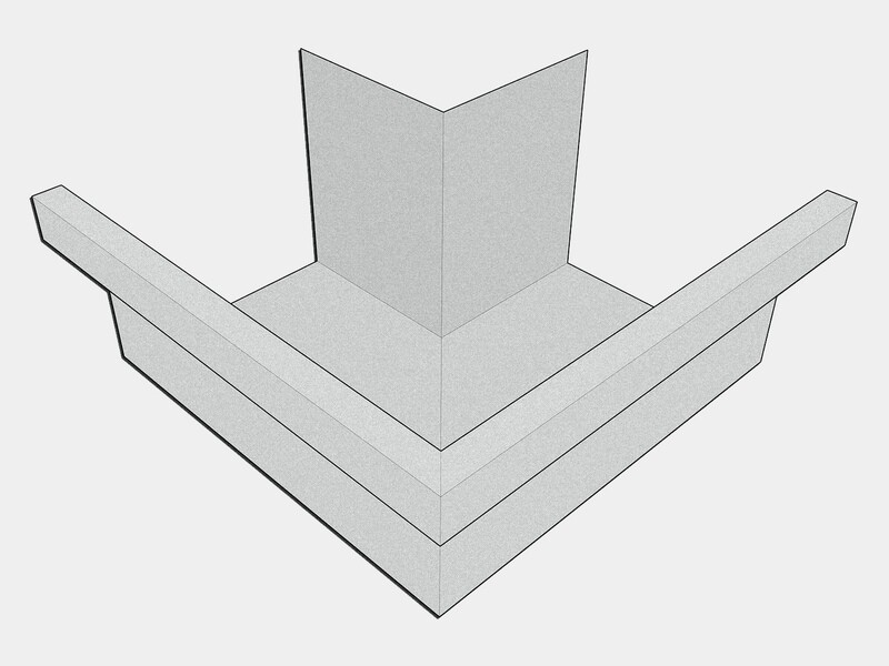 A-Style Galvalume Plus Commercial Box Gutter Outside Miter