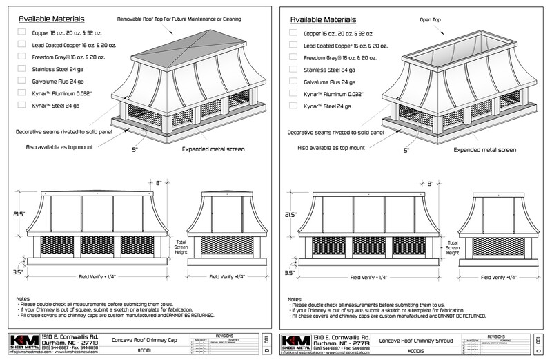 Concave Roof Chimney Cap / Shroud