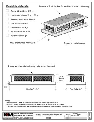 Simple Multi Flue Flat Roof Chimney Cap