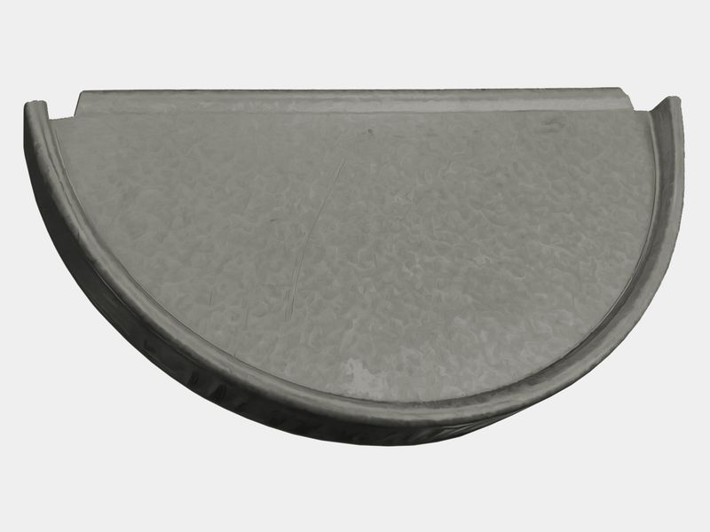 Half Round Bonderized Steel Gutter End Cap (Paint Grip)