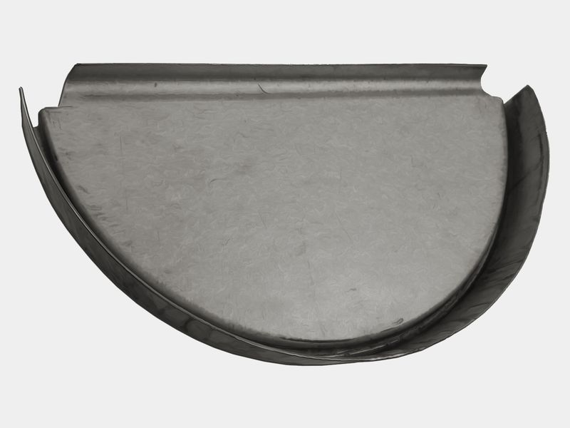 Half Round Bonderized Steel Gutter End Cap (Paint Grip)
