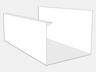 U-Style 0.032" Aluminum Kynar U Shaped Box Gutter
