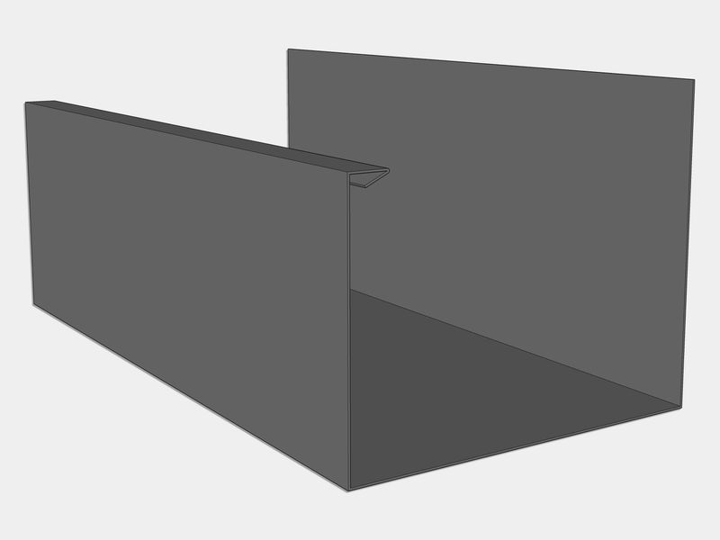 U-Style 26 Gauge Bonderized Steel U Shaped Box Gutter (Paint Grip)