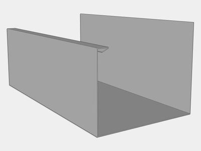 U-Style 24 Gauge G90 Galvanized Steel U Shaped Box Gutter