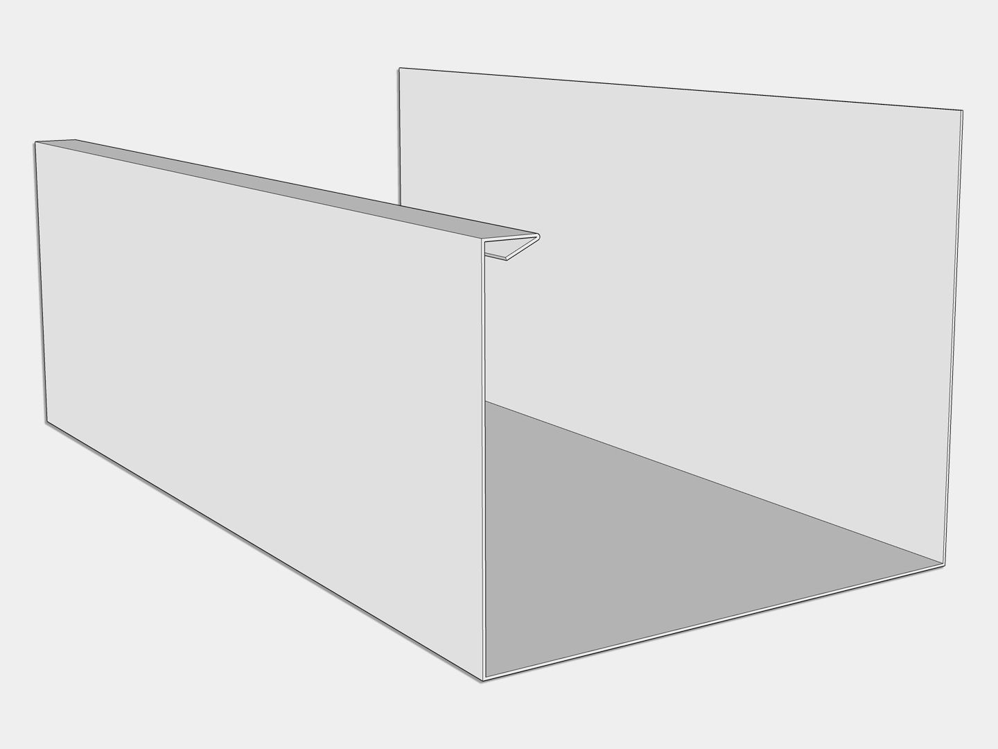 U-Style Freedom Gray U Shaped Box Gutter U-Style Freedom Gray U Shaped Box Gutter