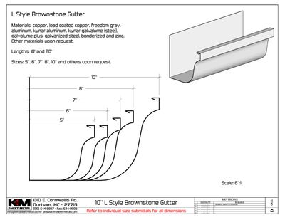 L-Style Bonderized Steel Brownstone Gutter (Paint Grip)