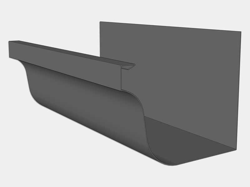 L-Style 26 Gauge Bonderized Steel Brownstone Gutter (Paint Grip)