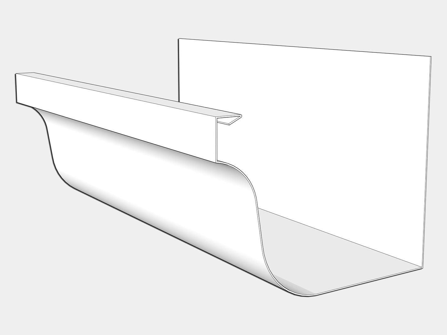 L-Style 0.027 L-Style 0.027" Aluminum Brownstone Gutter