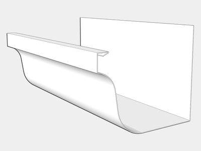 L-Style 0.027" Aluminum Brownstone Gutter